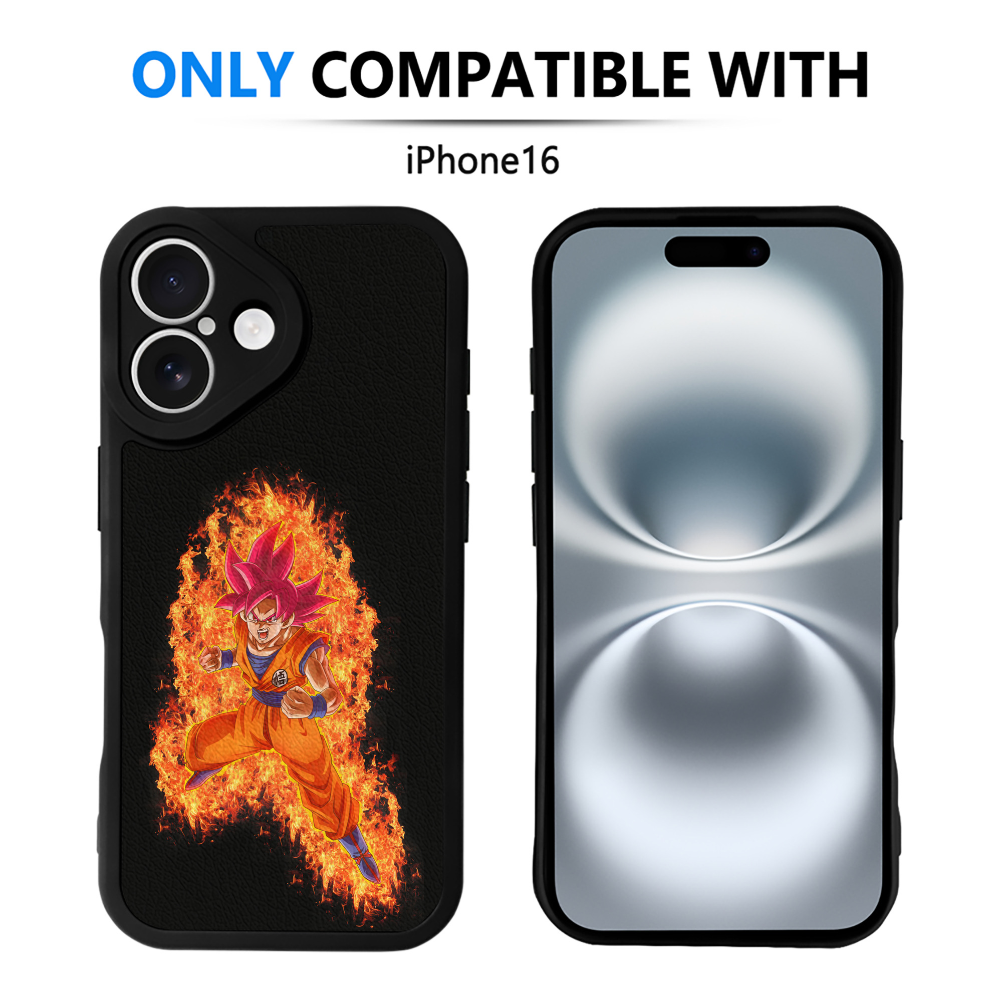 （画像用） ドラゴンボール 孫悟空（そん ごくう）Son Goku カカロット DRAGON BALL Kakarotto 【iPhone 16シリーズ対応】シリコンスマホケース（レザー調） 材質：シリコン